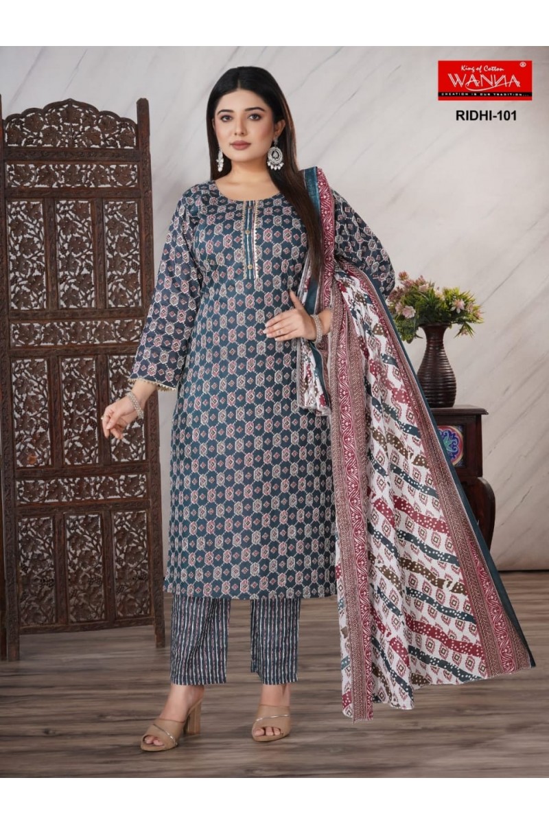 Wanna Ridhi-101 Designer Wholesale Ladies Wear Cotton Combo Set Kurtis