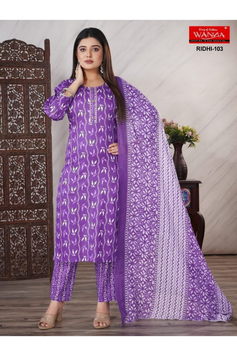 Wanna Ridhi-103 Designer Wholesale Ladies Wear Cotton Combo Set Kurtis