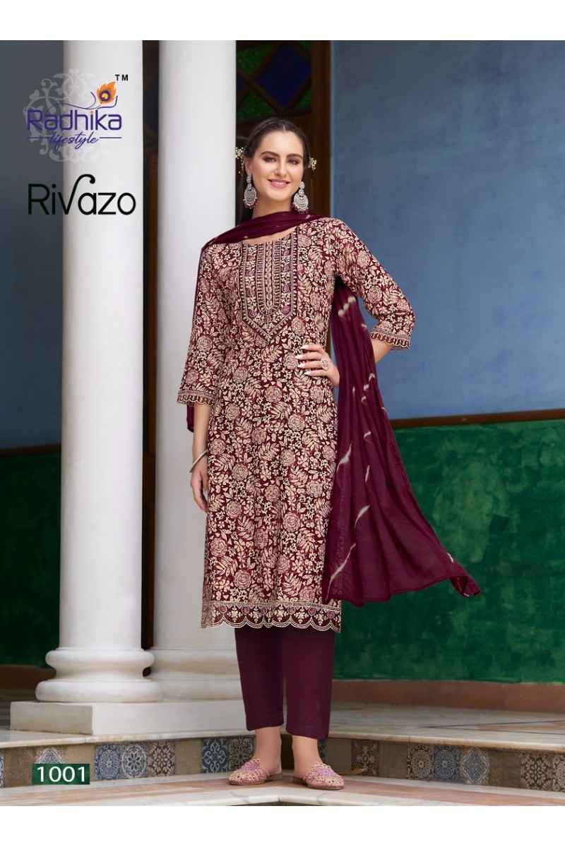 Radhika Lifestyle Rivazo Vol-1 Wholesale Rayon Printed Latest Kurti Designs