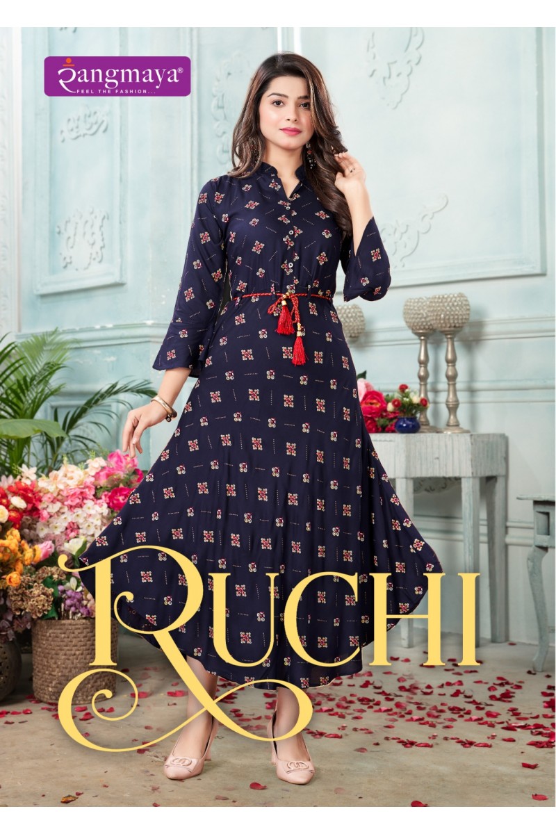 Rangmaya Ruchi Rayon Printed Wholesale Women's Wear Kurtis Designs