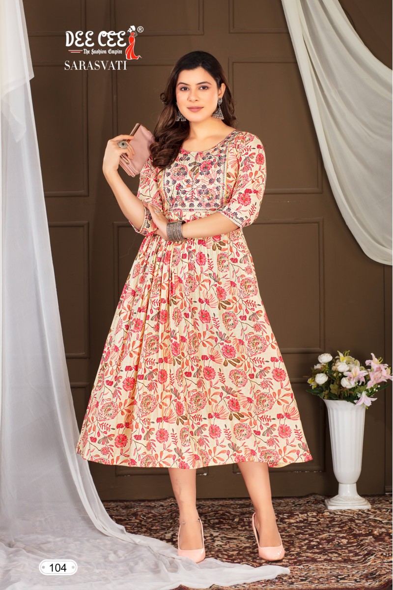 Dee Cee Sarasvati Anarkali Style Long Digital Printed Kurtis Apparels