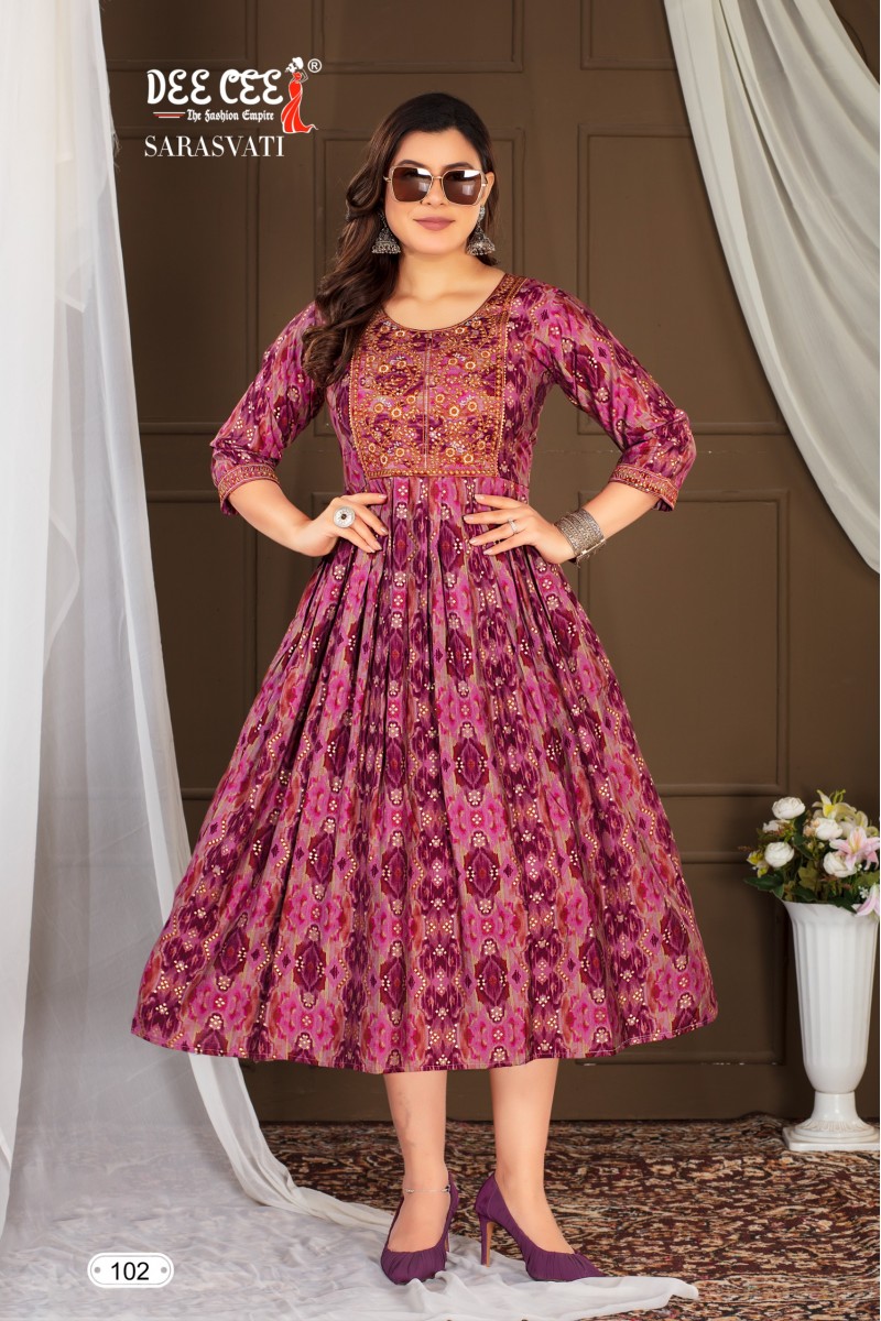 Dee Cee Sarasvati Anarkali Style Long Digital Printed Kurtis Apparels