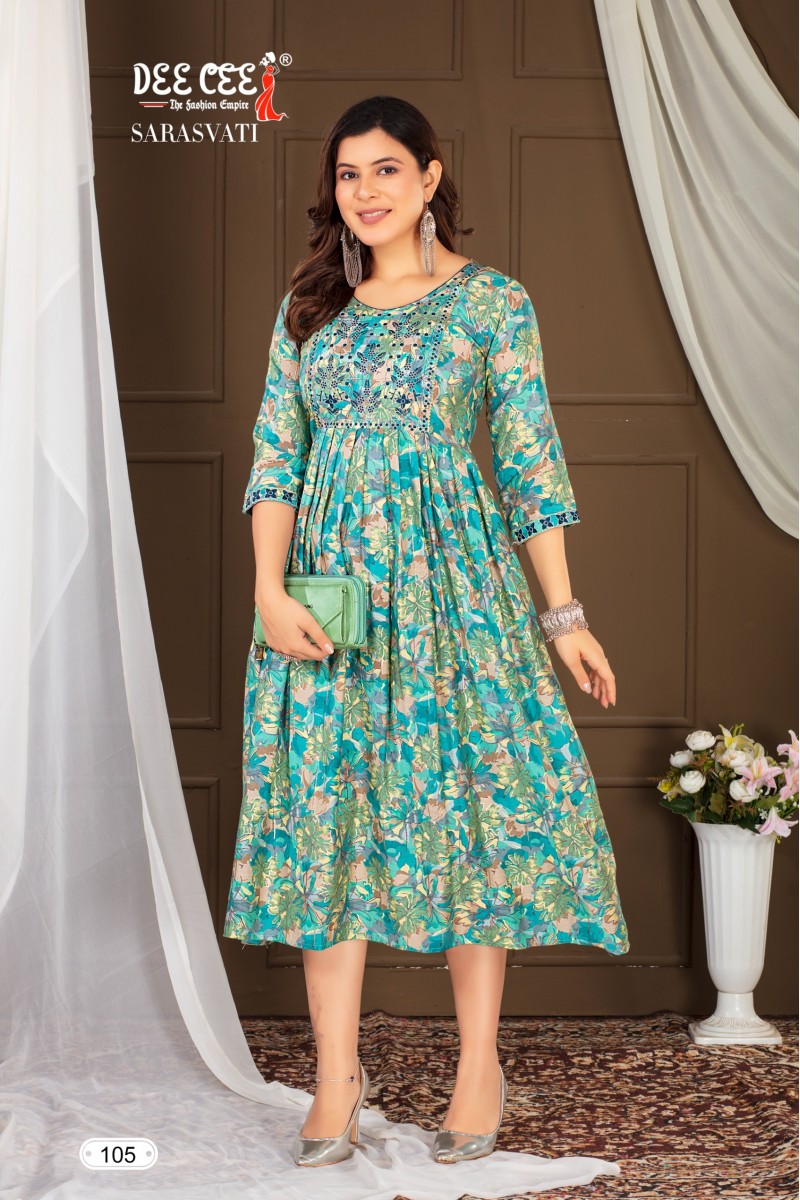 Dee Cee Sarasvati Anarkali Style Long Digital Printed Kurtis Apparels