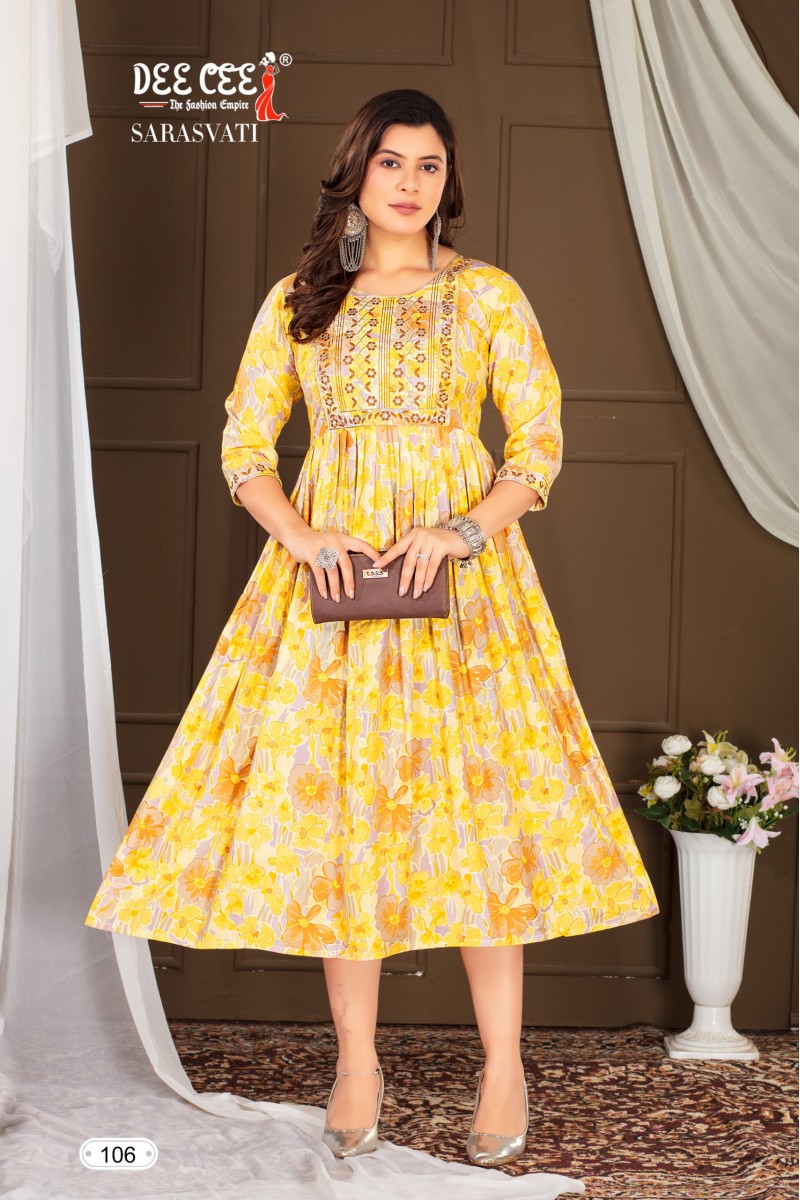 Dee Cee Sarasvati Anarkali Style Long Digital Printed Kurtis Apparels