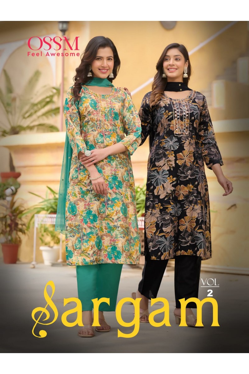 Ossm Sargam Fancy Exclusive Wear Kurti Bottom With Dupatta Collection
