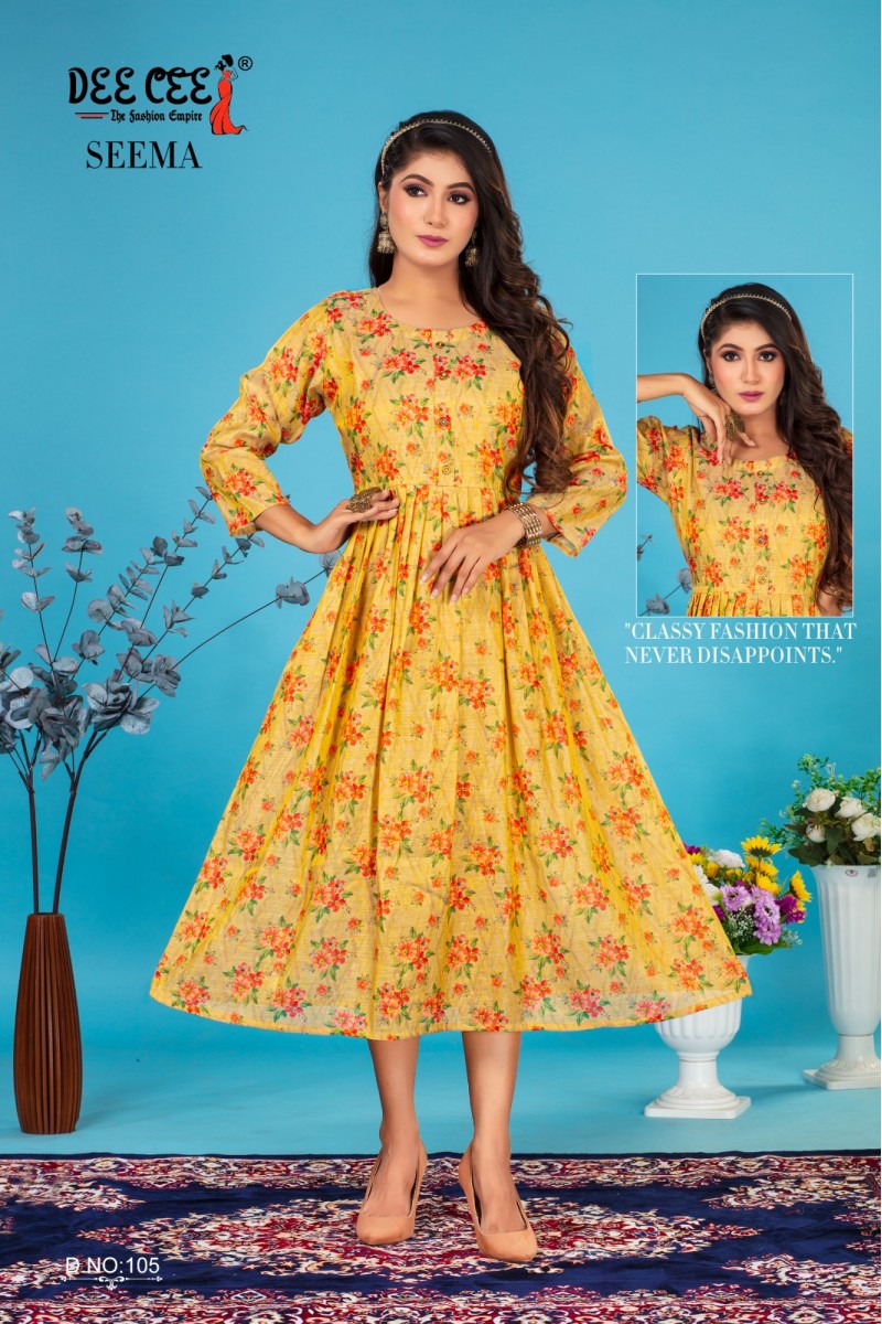 Dee Cee Seema Readymade Rayon With Printed Kurtis Manufacturer