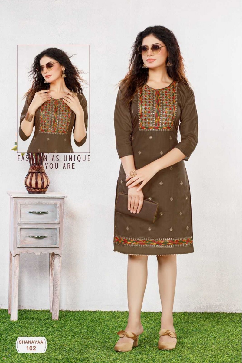 Banwery Shanayaa Chanderi Silk Designer Kurti Catalogue Set