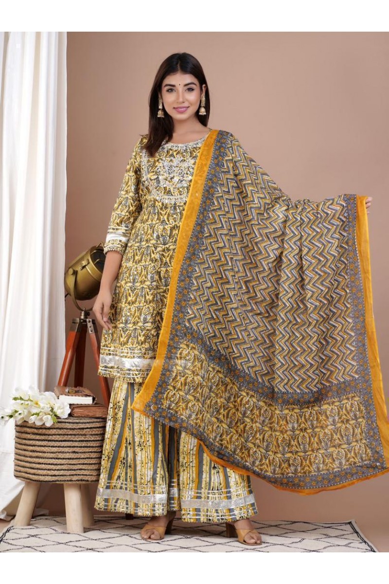 FF Sharara-002 Indian Wear Designer Rayon Size Set Kurti Catalogue Set