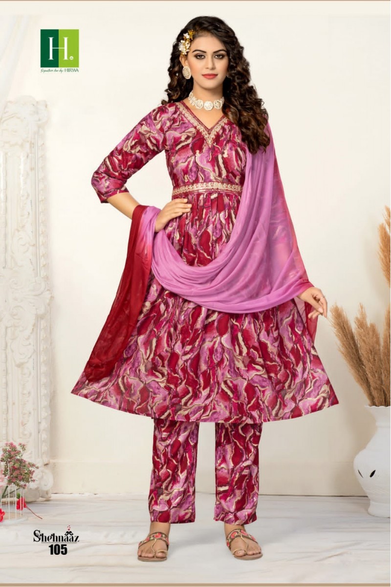 Hirwa Shehnaaz Exclusive Naira Pattern Readymade Suit New Collection
