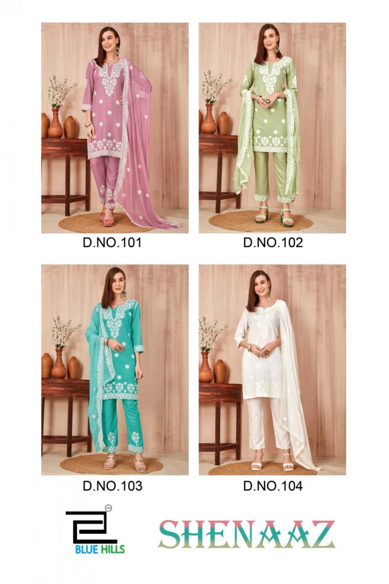 Blue Hills Shenaaz Wholesale Exclusive Top Bottom And Dupatta Catalogues