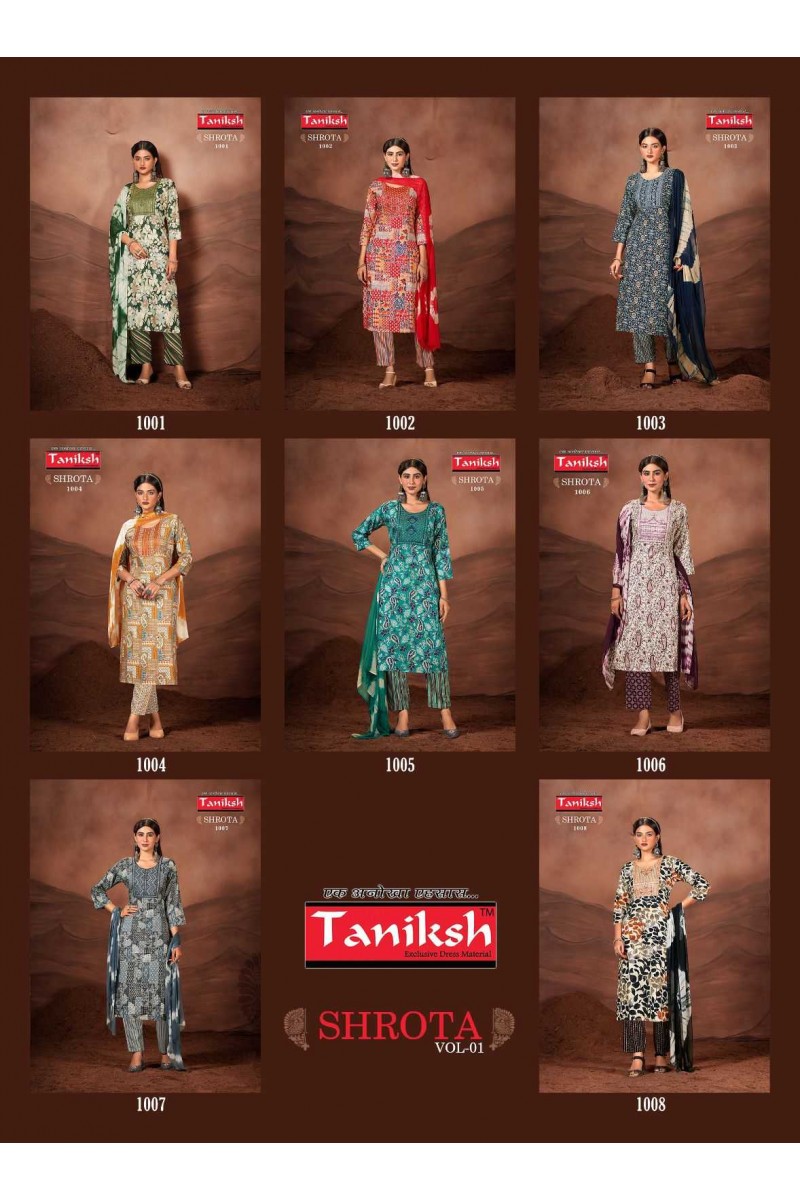 Tanishk Shrota Vol-1 Embroidery Work Designer Kurti Catalogue Set