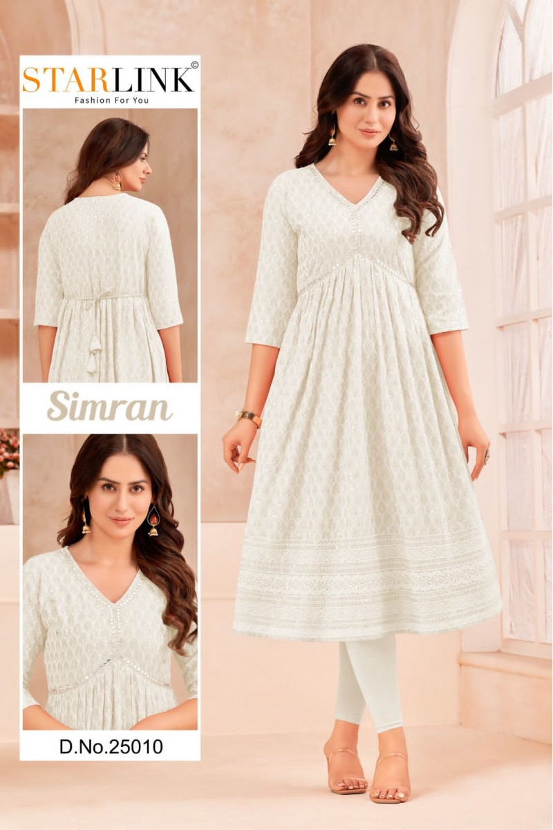 Starlink Simran-25010 Anarkali Style Size Set Wholesale Kurtis Catalog