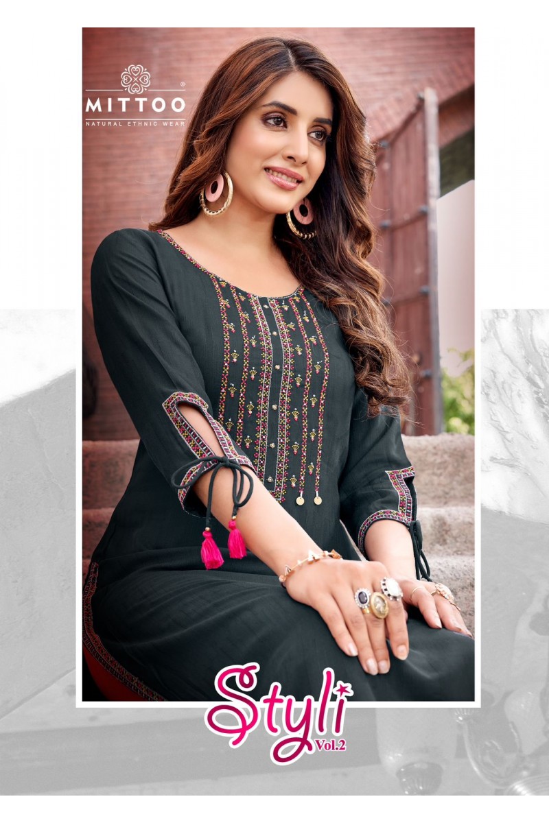 Mittoo Styli Vol-2 Ladies Wear Embroidery With Hand Work Kurti Apparels