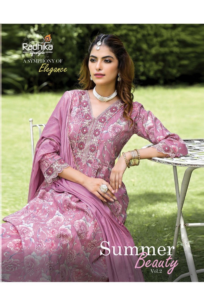 Radhika Lifestyle Summer Beauty Vol-2 Cotton Printed Anarkali Long Kurtis