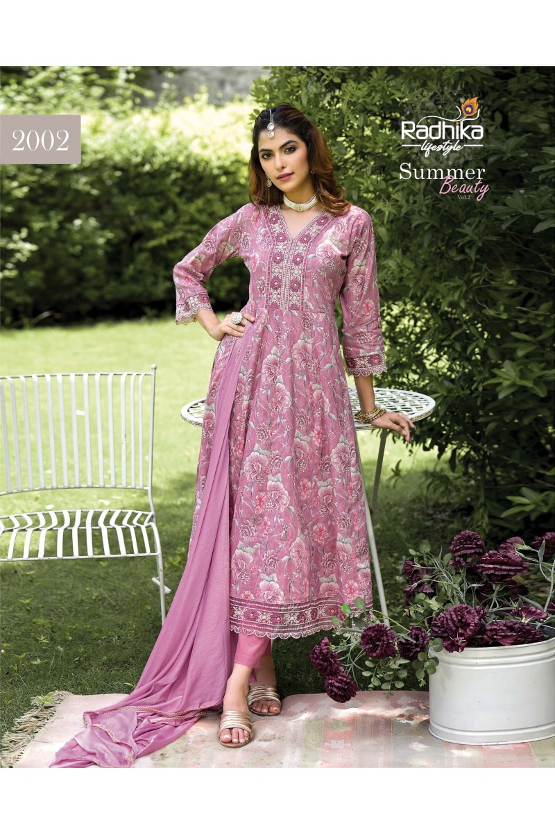 Radhika Lifestyle Summer Beauty Vol-2 Cotton Printed Anarkali Long Kurtis