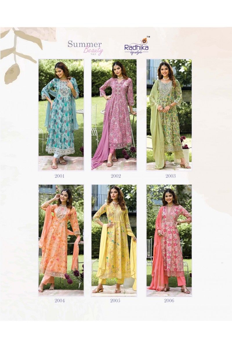 Radhika Lifestyle Summer Beauty Vol-2 Cotton Printed Anarkali Long Kurtis