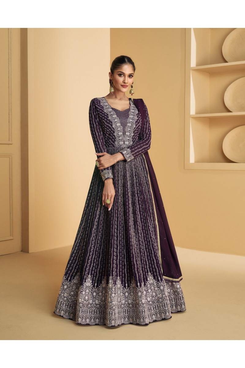 Aashirwad Creation Tareef Georgette Party Wear Heavy Long Gowns