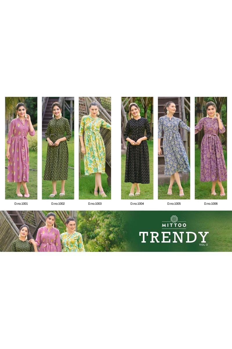 Mittoo Trendy Vol-2 Western Wear Fancy Kurti Catalogues Exporters