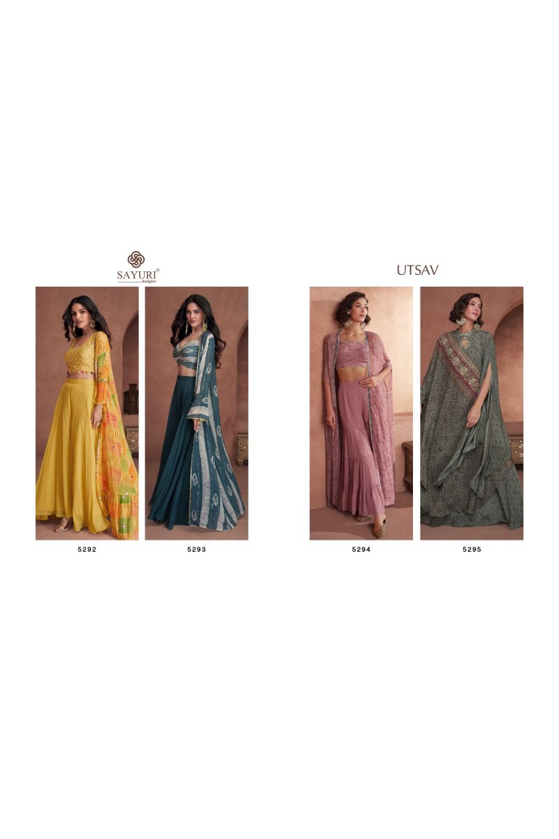 Sayuri Utsav Shrug Designer Wholesale Georgette Kurtis Set Collection