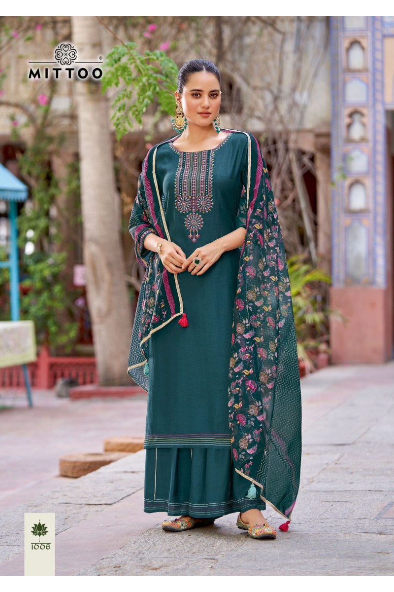 Mittoo Vaidehi Rayon Classic Look Kurti With Bottom, Dupatta Collection