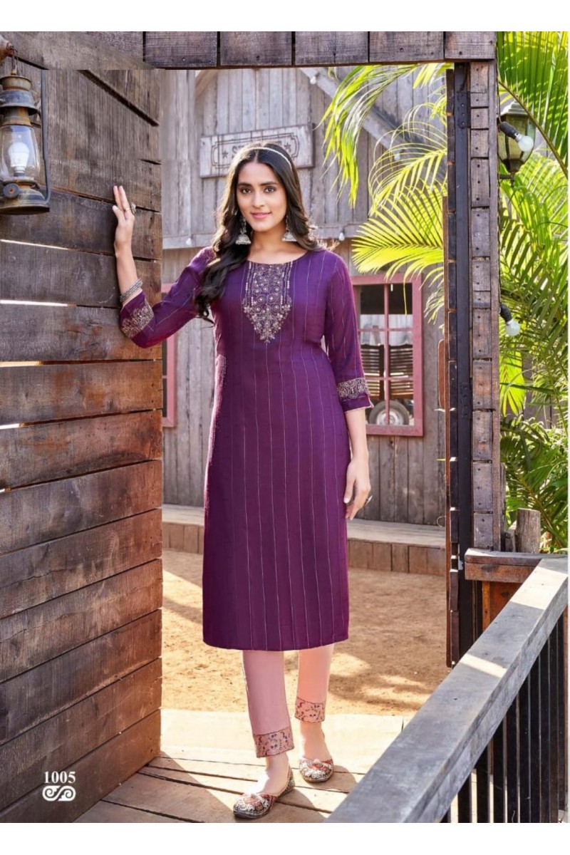 Vamika Wholesale Designer Rayon Handwork Latest Kurti Designs