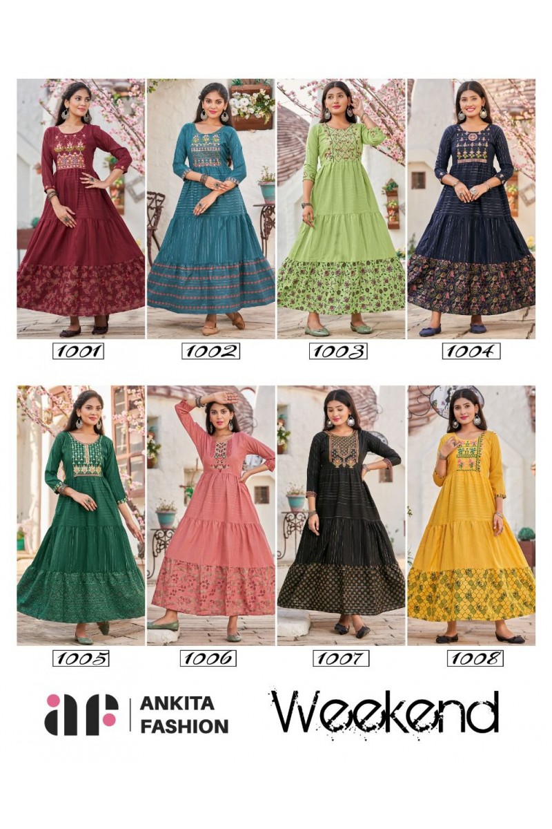 Ankita Fashion Weekend Casual Wear Gown Catalogue Set Manufacturer