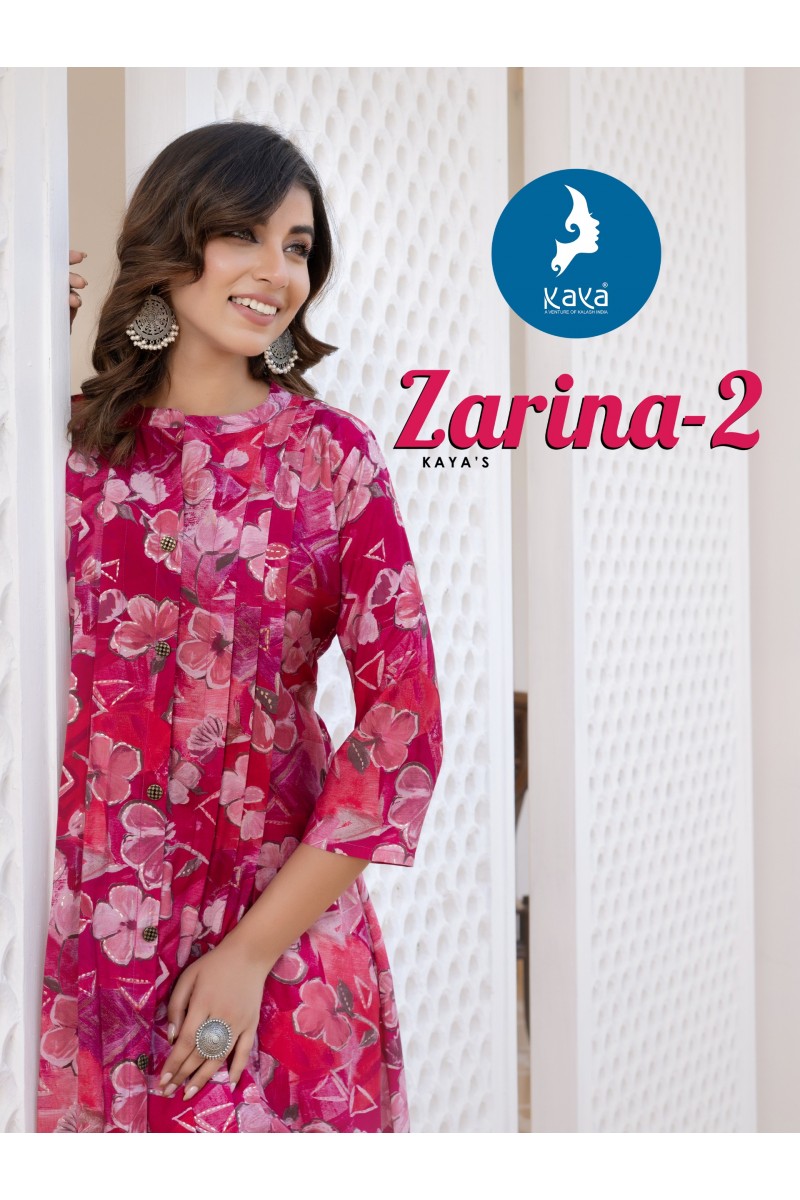 Kaya Zarina Vol-2 Cotton Fancy Naira Cut Readymade Kurtis Manufacturer