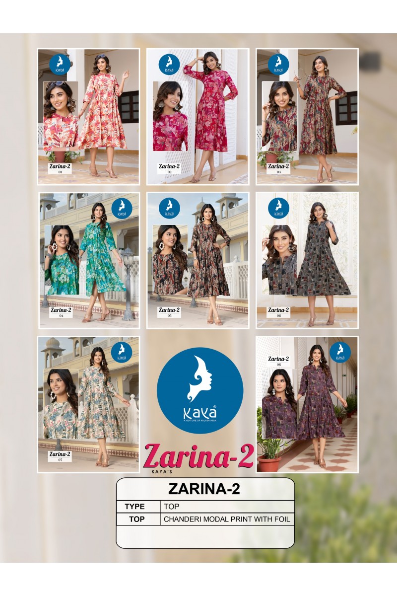 Kaya Zarina Vol-2 Cotton Fancy Naira Cut Readymade Kurtis Manufacturer