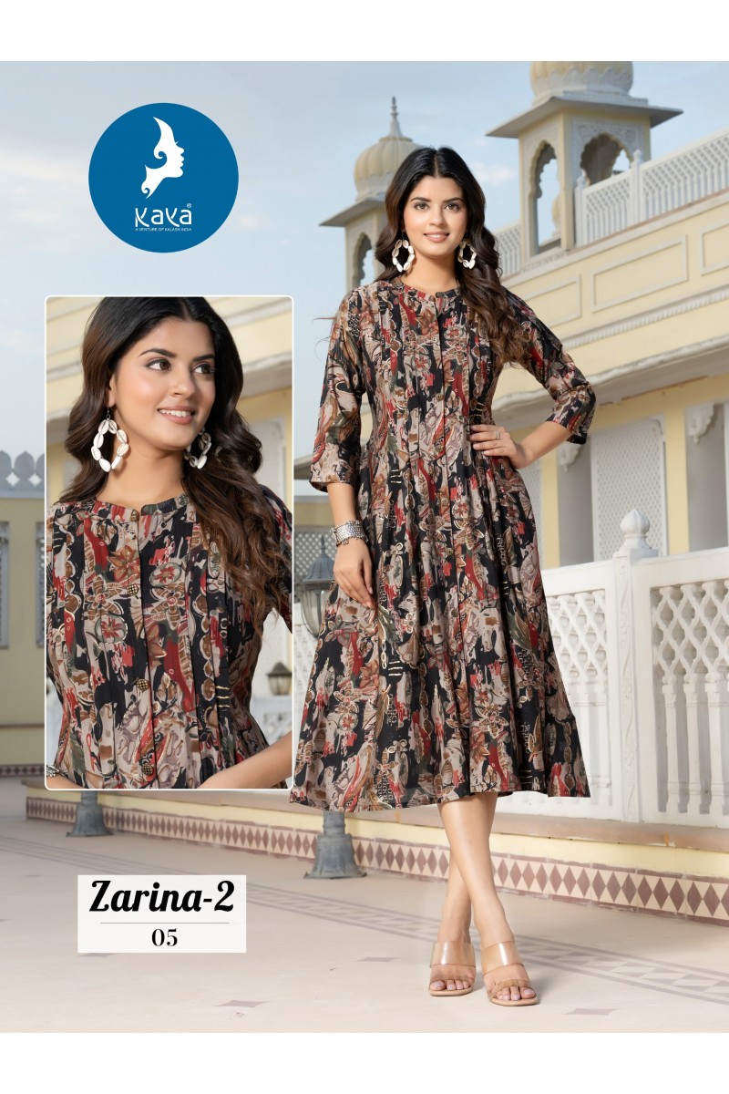 Kaya Zarina Vol-2 Cotton Fancy Naira Cut Readymade Kurtis Manufacturer