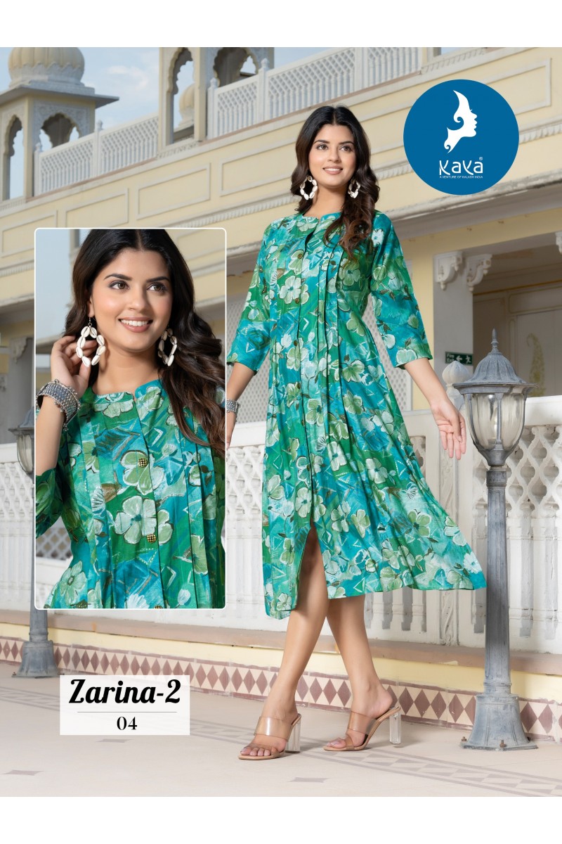 Kaya Zarina Vol-2 Cotton Fancy Naira Cut Readymade Kurtis Manufacturer