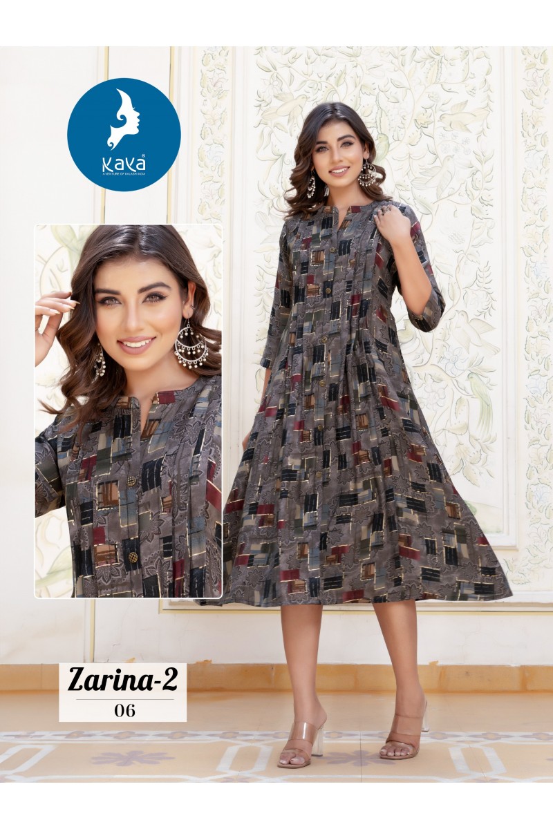 Kaya Zarina Vol-2 Cotton Fancy Naira Cut Readymade Kurtis Manufacturer