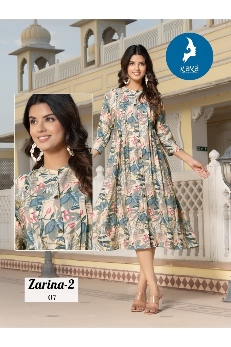 Kaya Zarina Vol-2 Cotton Fancy Naira Cut Readymade Kurtis Manufacturer