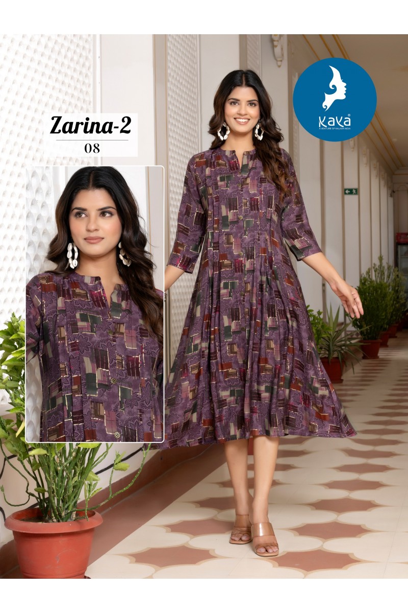 Kaya Zarina Vol-2 Cotton Fancy Naira Cut Readymade Kurtis Manufacturer