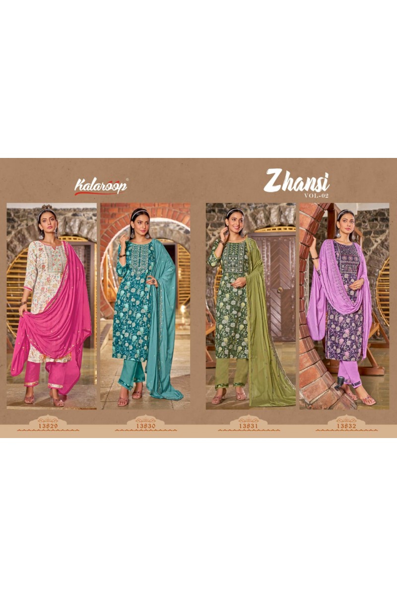 Kalaroop Zhansi Vol-2 Casual Wear Heavy Cotton Kurti Catalogue Set