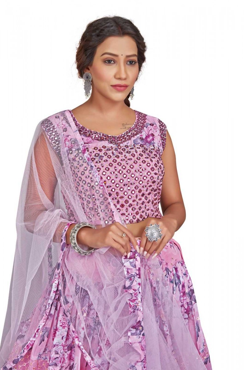 Amoha Trendz D.No-C1922-A Pure Georgette With Embroidery Lehenga Choli