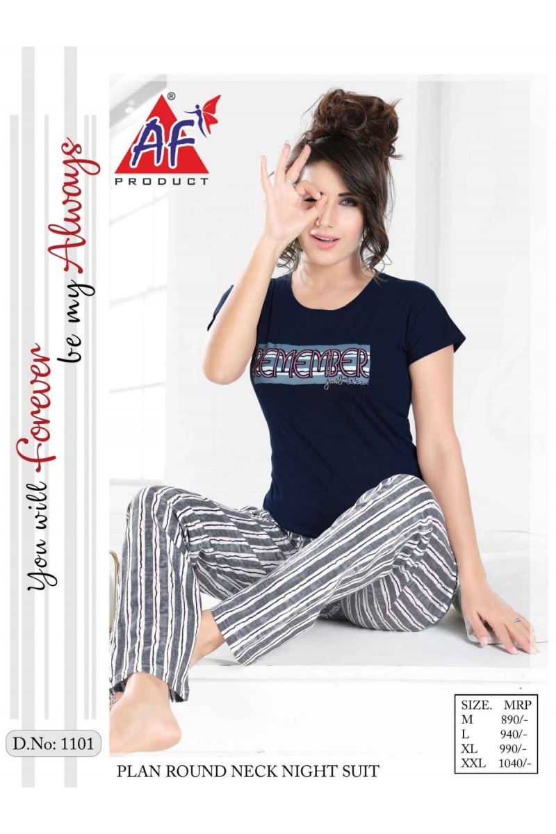 AF Product D.No-1101 Hosiery Cotton Night Wear Catalogue Collection