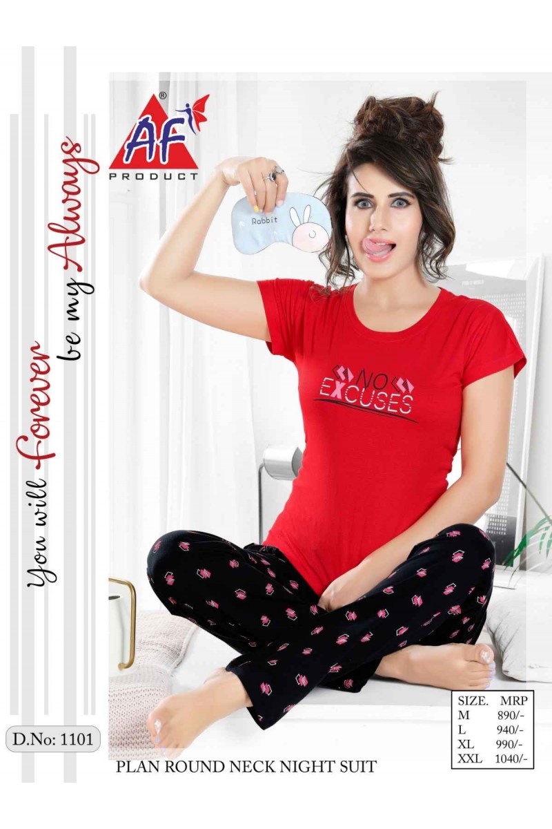 AF Product D.No-1101 Hosiery Cotton Night Wear Catalogue Collection