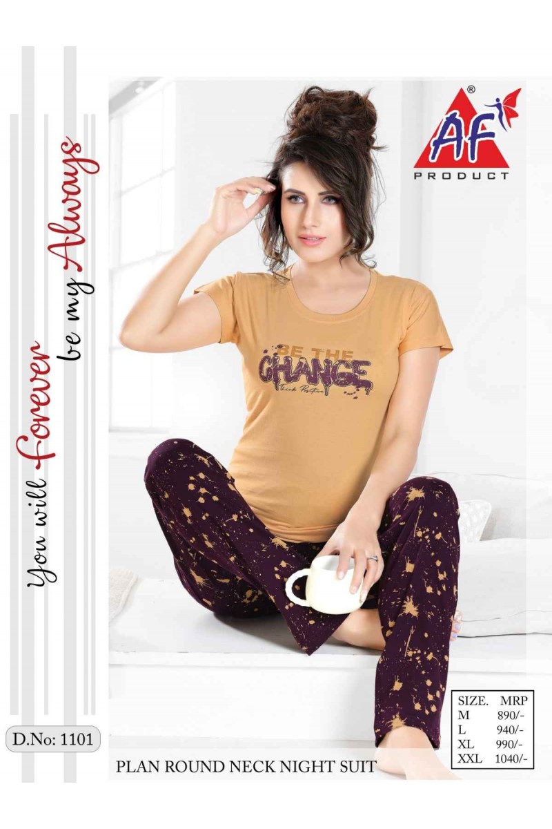 AF Product D.No-1101 Hosiery Cotton Night Wear Catalogue Collection