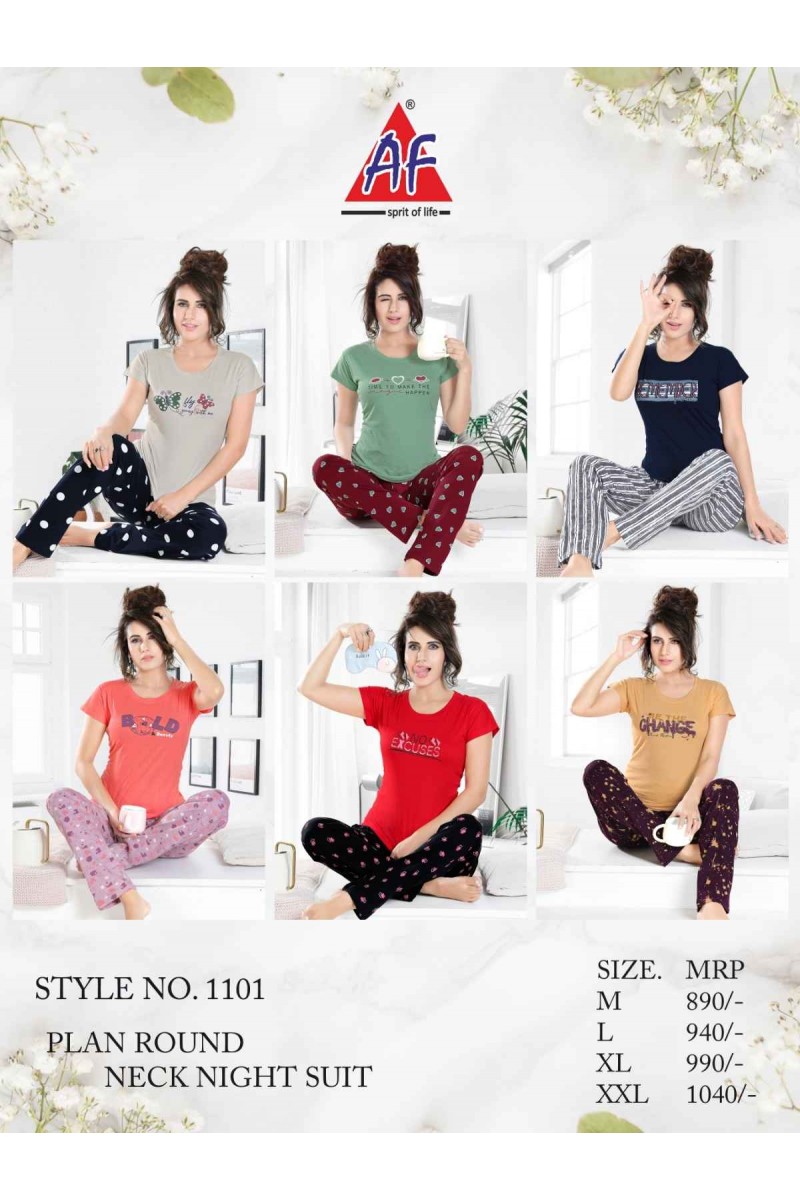 AF Product D.No-1101 Hosiery Cotton Night Wear Catalogue Collection