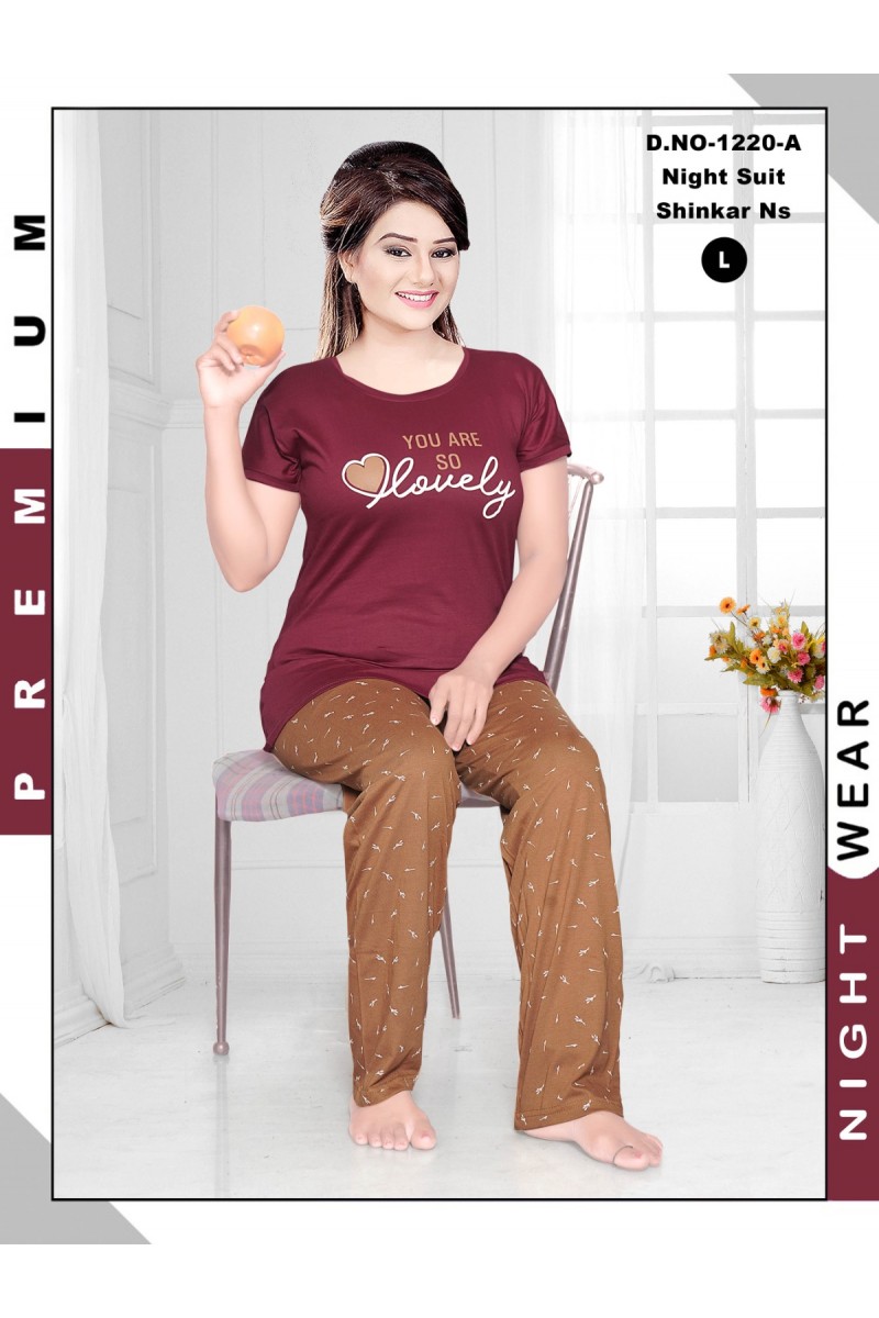 D.No-1220-A Pajamas And Lounge wear For Women Night Suit Collection