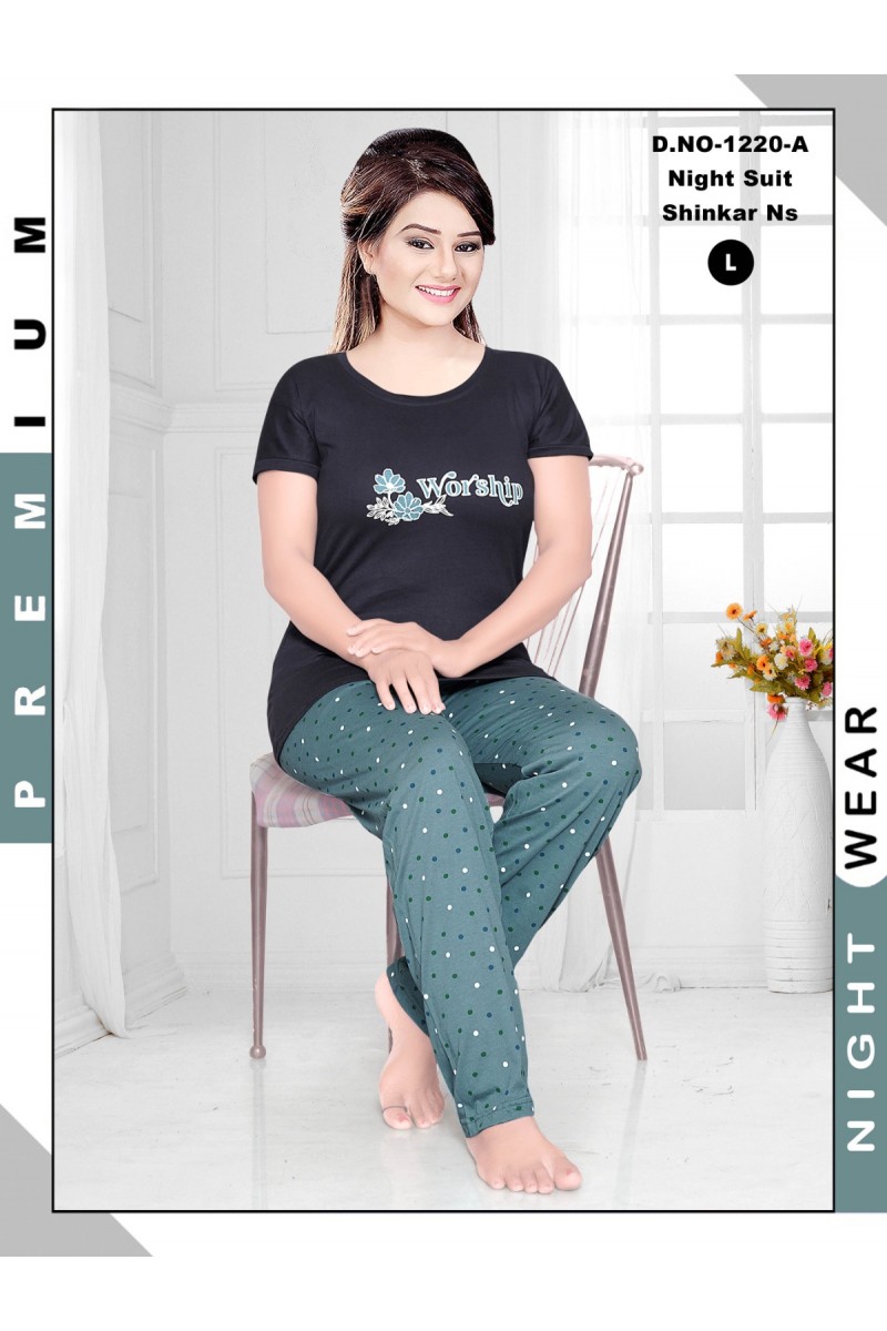 D.No-1220-A Pajamas And Lounge wear For Women Night Suit Collection