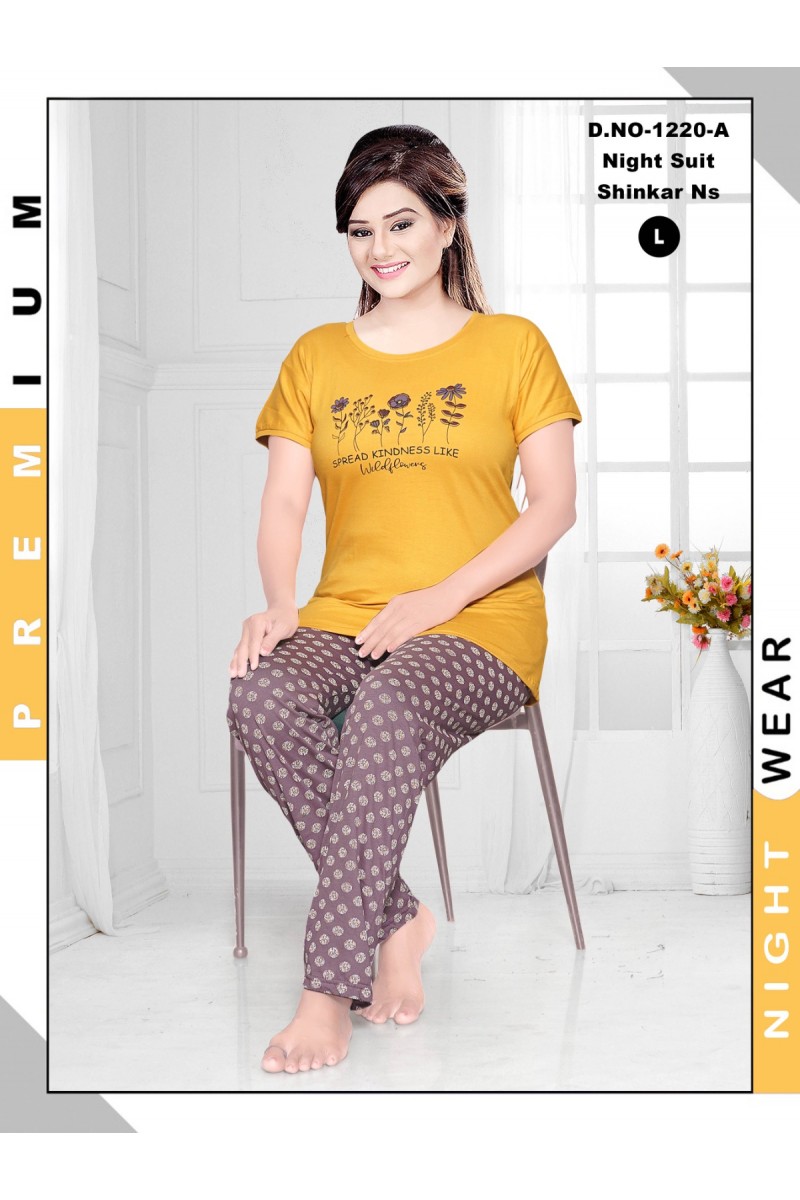 D.No-1220-A Pajamas And Lounge wear For Women Night Suit Collection