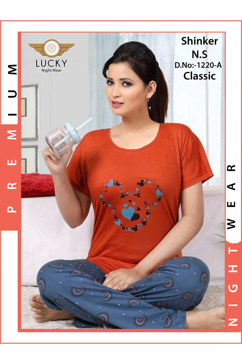 Lucky D.No-1220 Designer Wholesale Sinker Hosiery Women Night Suit