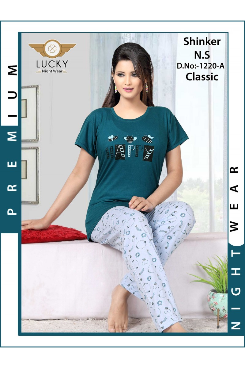 Lucky D.No-1220 Designer Wholesale Sinker Hosiery Women Night Suit