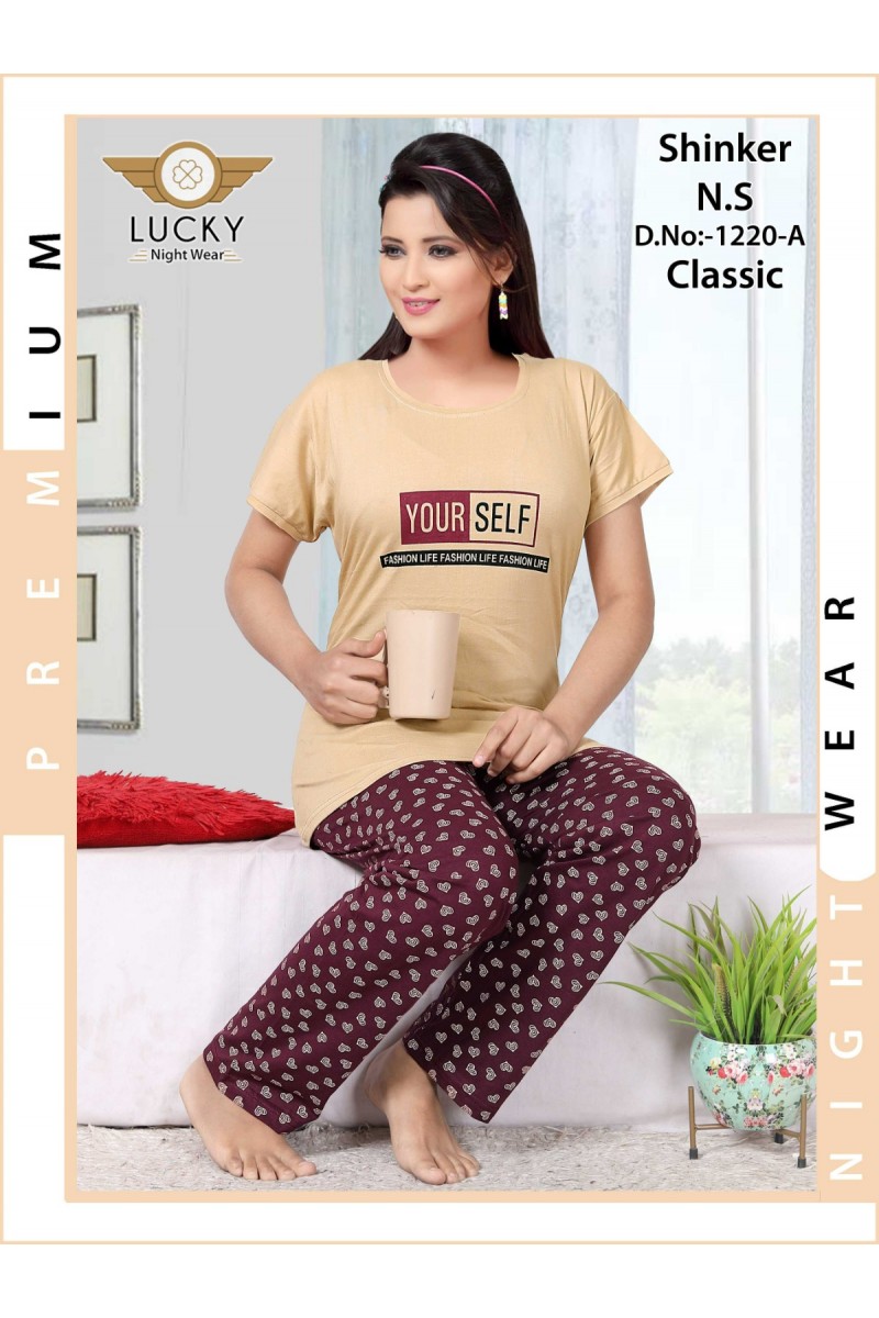 Lucky D.No-1220 Designer Wholesale Sinker Hosiery Women Night Suit