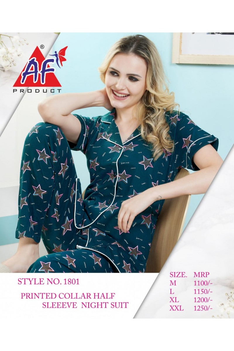 AF Product D.No-1801 Hosiery Cotton Night Wear Catalogue Collection