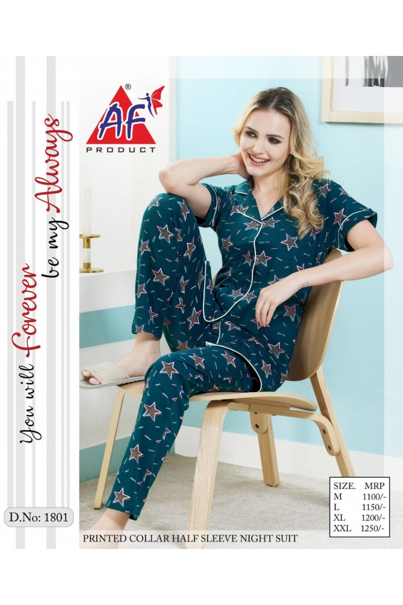 AF Product D.No-1801 Hosiery Cotton Night Wear Catalogue Collection