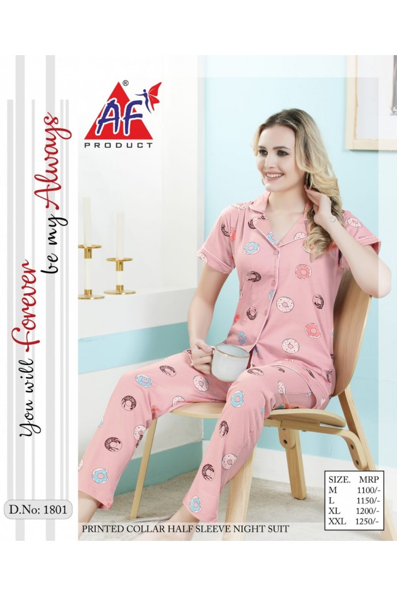 AF Product D.No-1801 Hosiery Cotton Night Wear Catalogue Collection