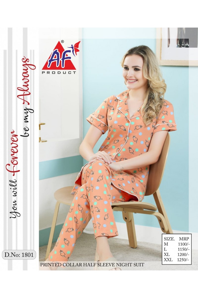 AF Product D.No-1801 Hosiery Cotton Night Wear Catalogue Collection