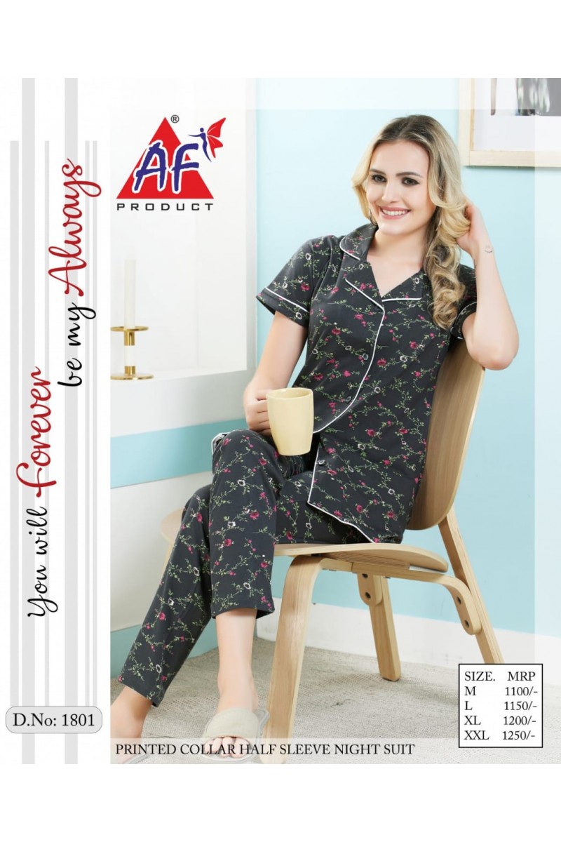 AF Product D.No-1801 Hosiery Cotton Night Wear Catalogue Collection